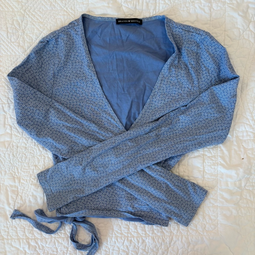 Brandy Melville Long Sleeve Wrap Top